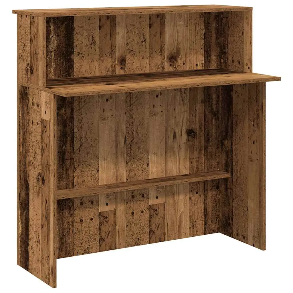 vidaXL Resepsjonspult gammelt tre 100x50x103,5 cm konstruert tre
