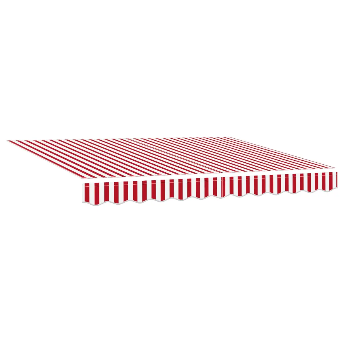 vidaXL Uttrekkbar markise Rød og Hvit 300 x 250 cm Stoff og Metall