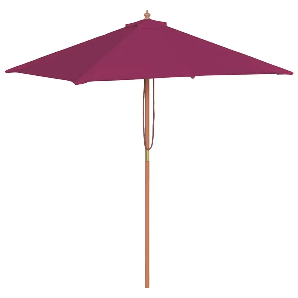 vidaXL Parasoll med trestang 150x200 cm vinrød
