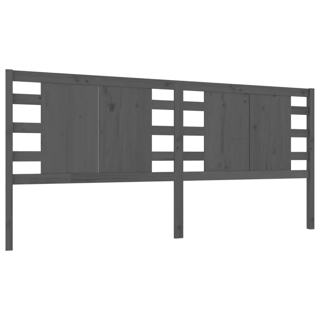 vidaXL Sengegavl grå 166x4x100 cm heltre furu
