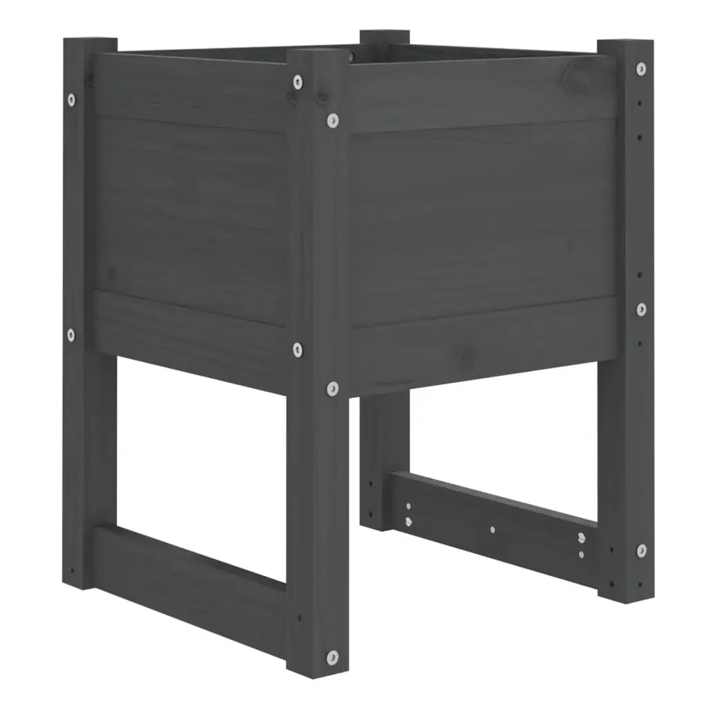 vidaXL Plantekasse grå 40x40x52,5 cm heltre furu