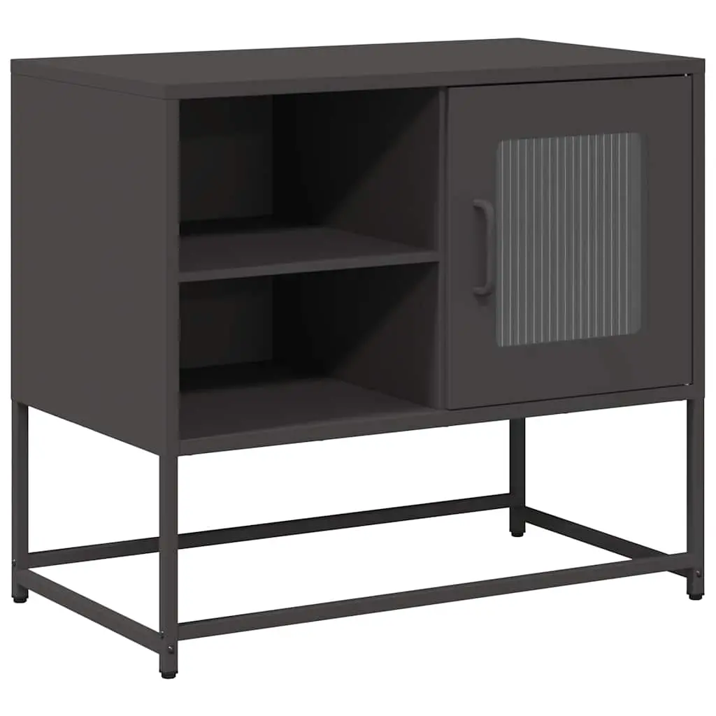 vidaXL TV-benk svart 68x39x60,5 cm stål