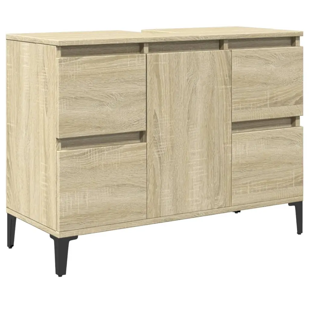 vidaXL Servantskap sonoma eik 80x33x60 cm konstruert tre