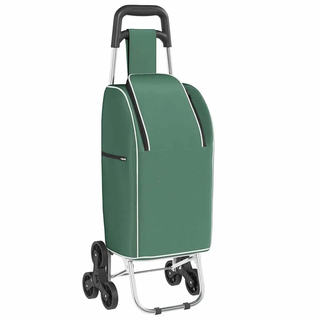 vidaXL Handlevogn grønn 39,5 x 33 x 93 cm Oxford-stoff