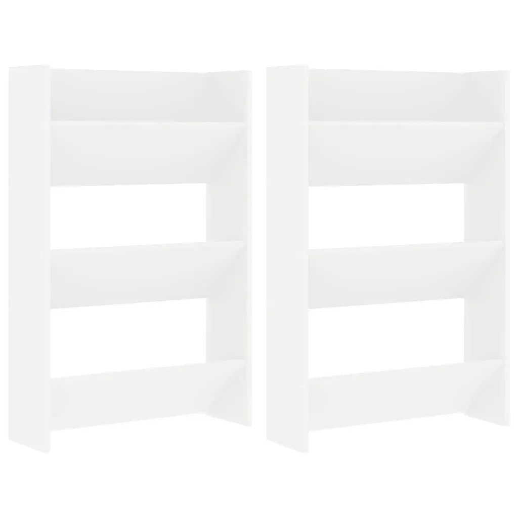 vidaXL Veggskoskap 2 stk hvit 60x18x90 cm sponplater