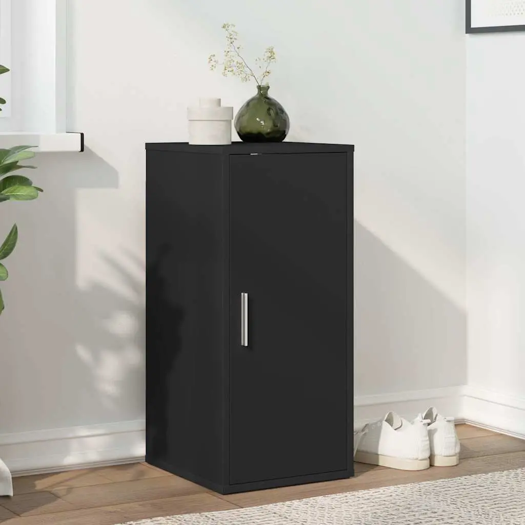 vidaXL Skoskap svart 32x35x70 cm konstruert tre