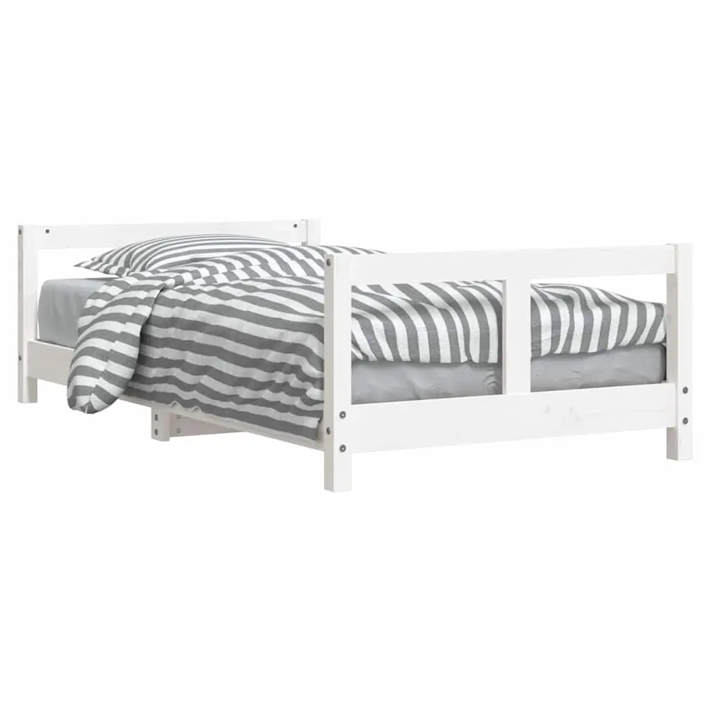 vidaXL Barnesengeramme hvit 80x160 cm heltre furu