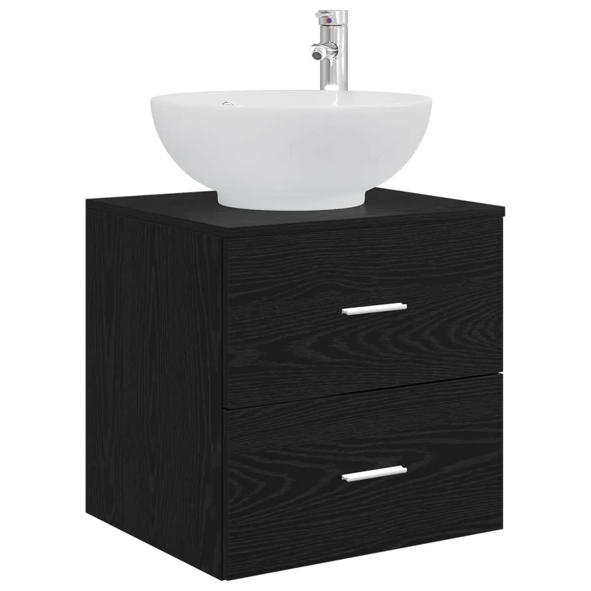 vidaXL Vegghengt vaskeservant Svart eik 49,5 x 44,5 x 66,5 cm