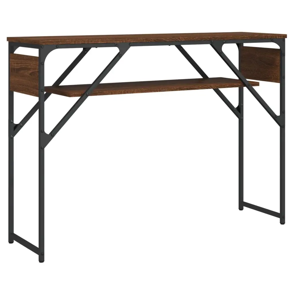 vidaXL Konsollbord med hylle brun eik 105x30x75 cm konstruert tre
