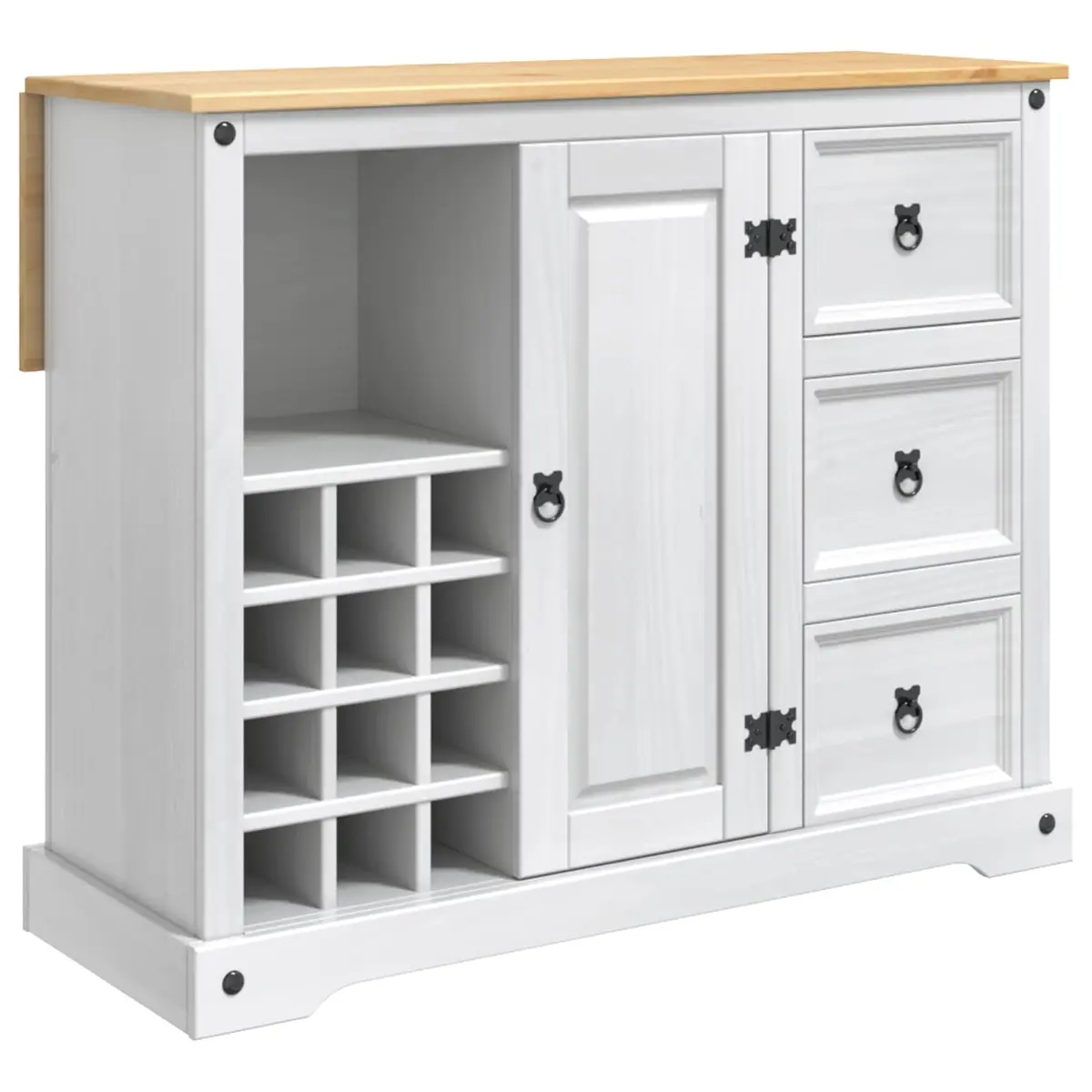 VidaXL Kjøkkenoppbevaring Hvit og Honningvoks 112 x 70 x 91,5 cm