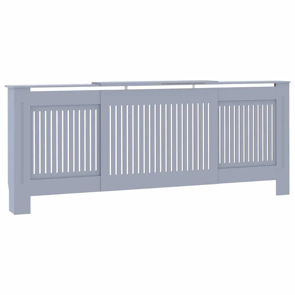vidaXL Radiatordeksel MDF grå 205 cm