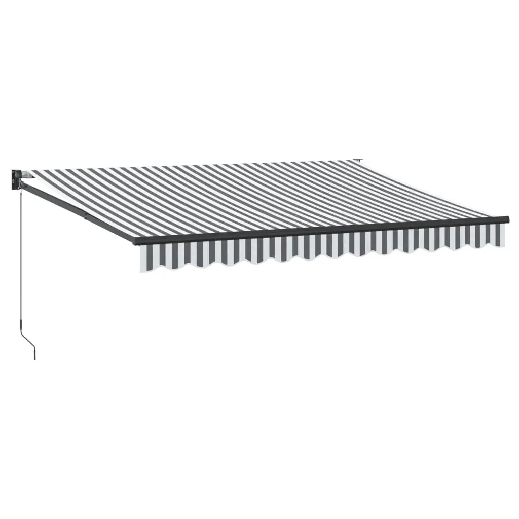 vidaXL Uttrekkbar markise antrasitt og hvit 3,5x2,5 m stoff aluminium