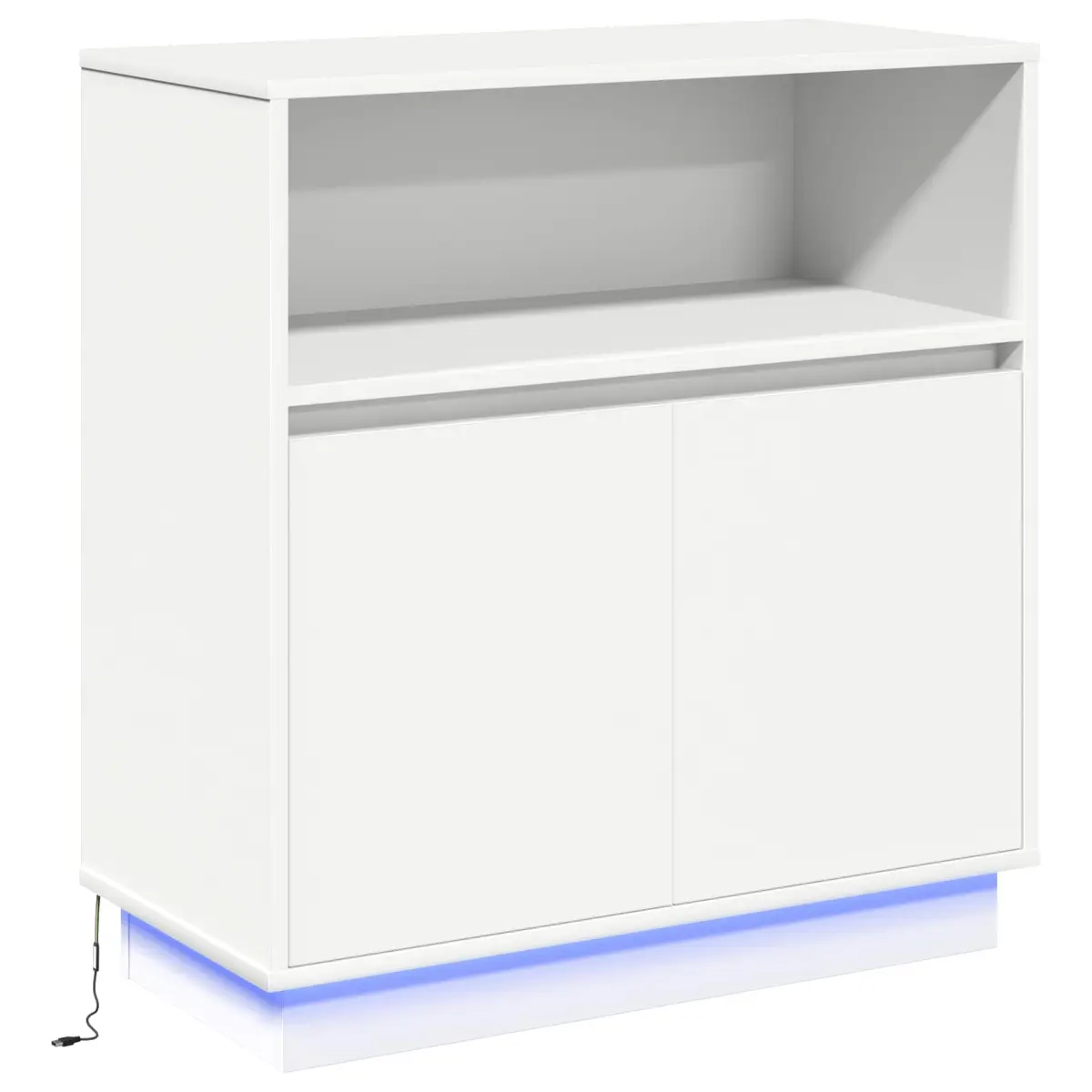 vidaXL LED sideboard Hvit 71 x 34,5 x 75 cm Konstruert tre