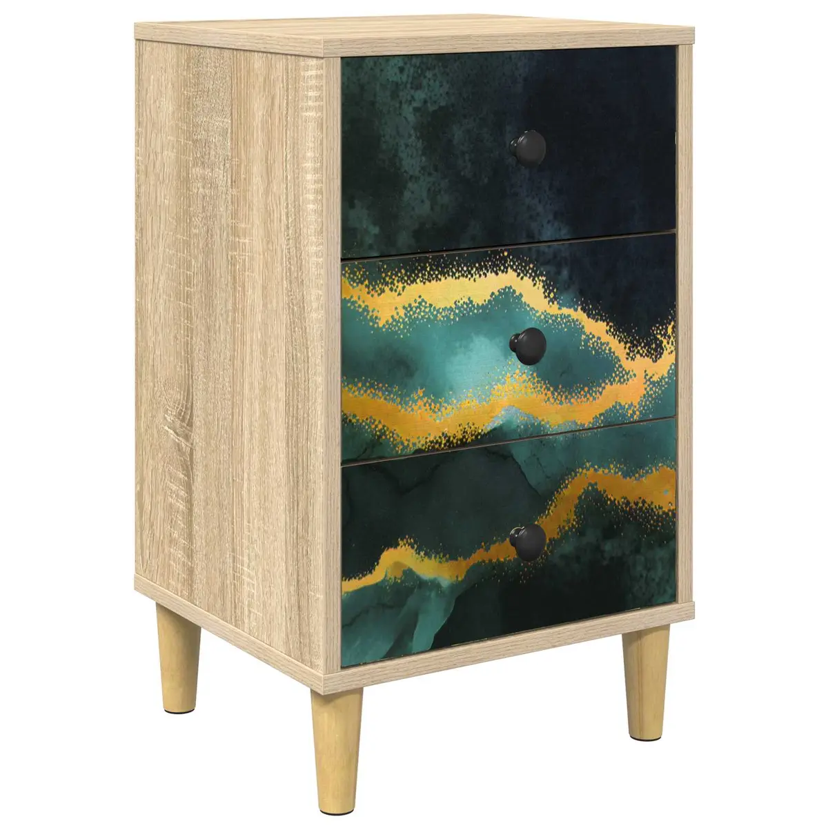 vidaXL Nattbordskap WIJHE Sonoma eik 36 x 33 x 60 cm Konstruert tre