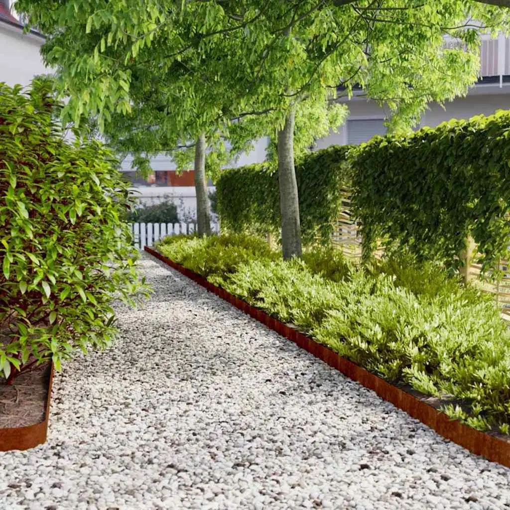 vidaXL Gjerdekant 50 pcs 10 x 103 cm Cortenstål Rusten