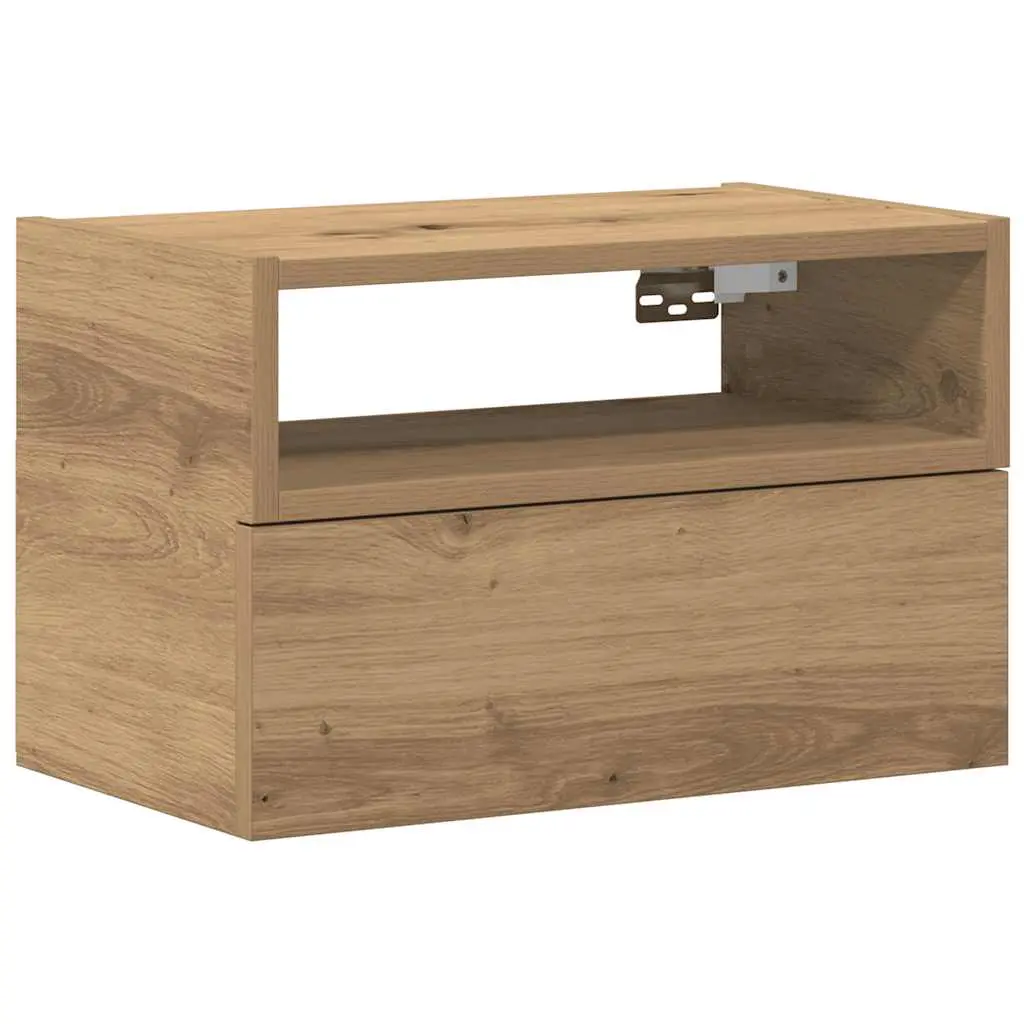 vidaXL Veggmontert nattbord artisan eik 45x26x28,5 cm