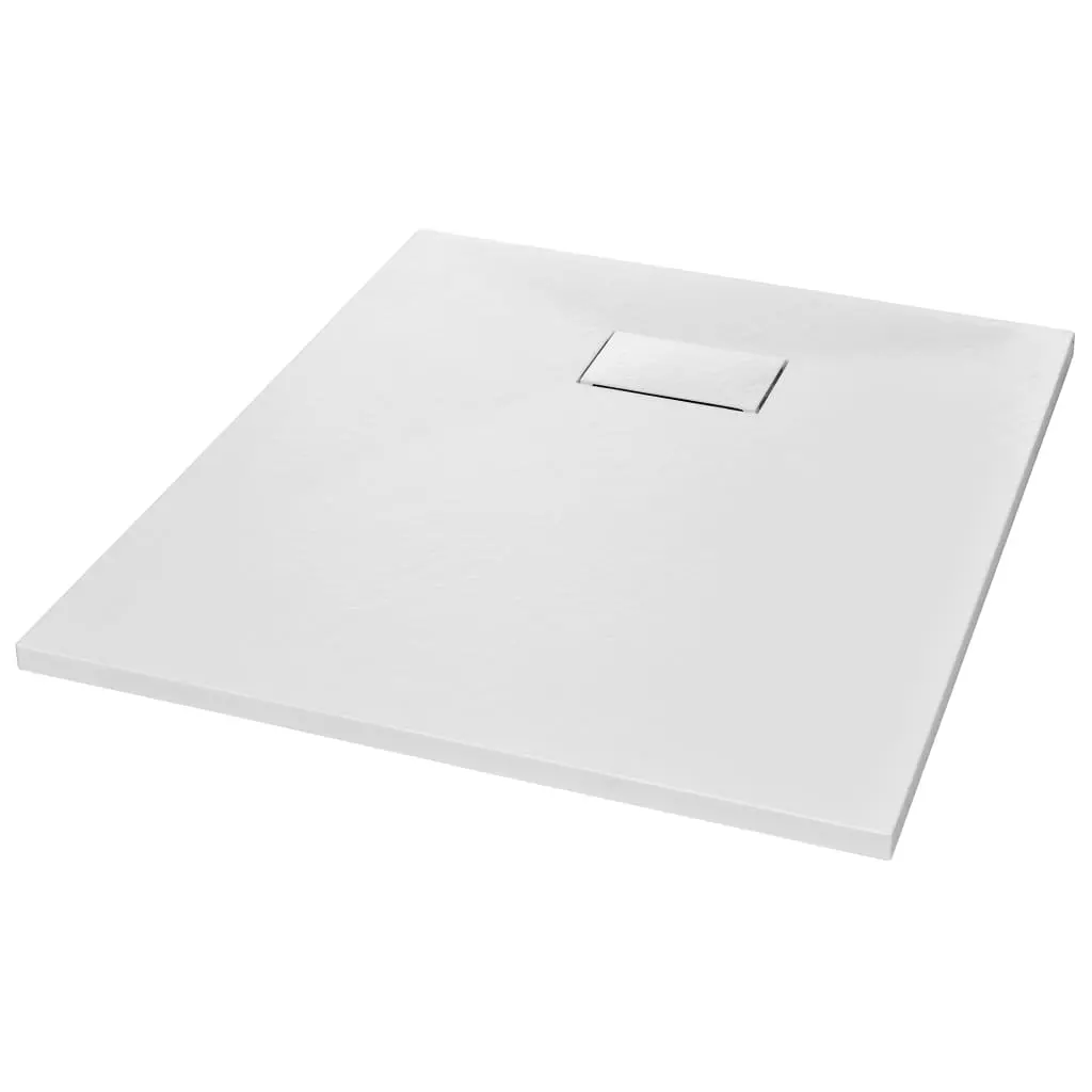 vidaXL Dusjbrett SMC hvit 90x70 cm