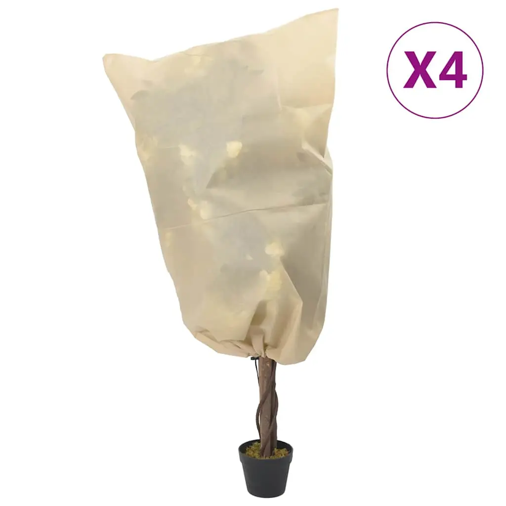 vidaXL Plantefleecetrekk med snor 4 stk 70 g/m² 0,8x1 m