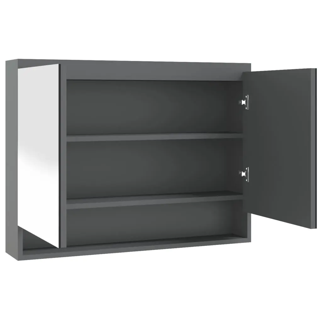 vidaXL Speilskap til bad 80x15x60 cm MDF grå