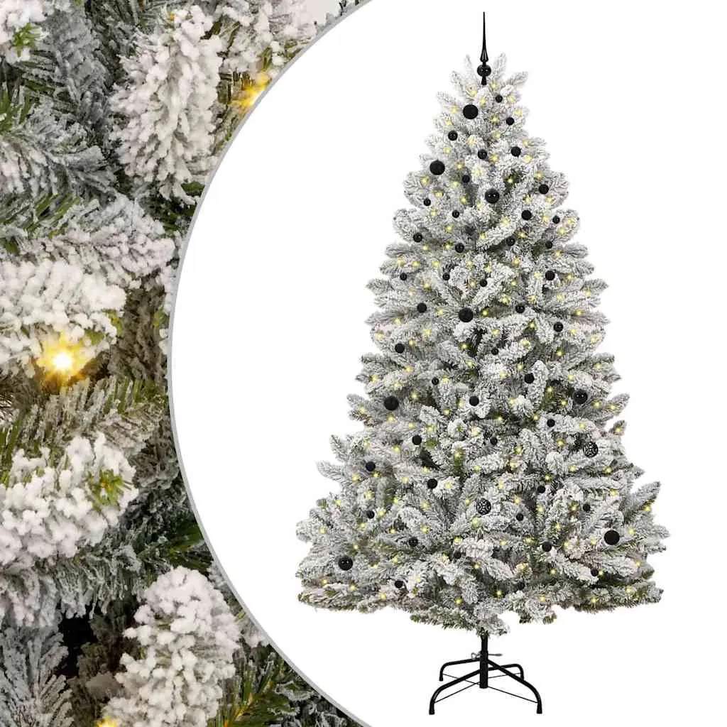 vidaXL Kunstig juletre 270 cm 300 LED-lys Varmhvit PVC og stål