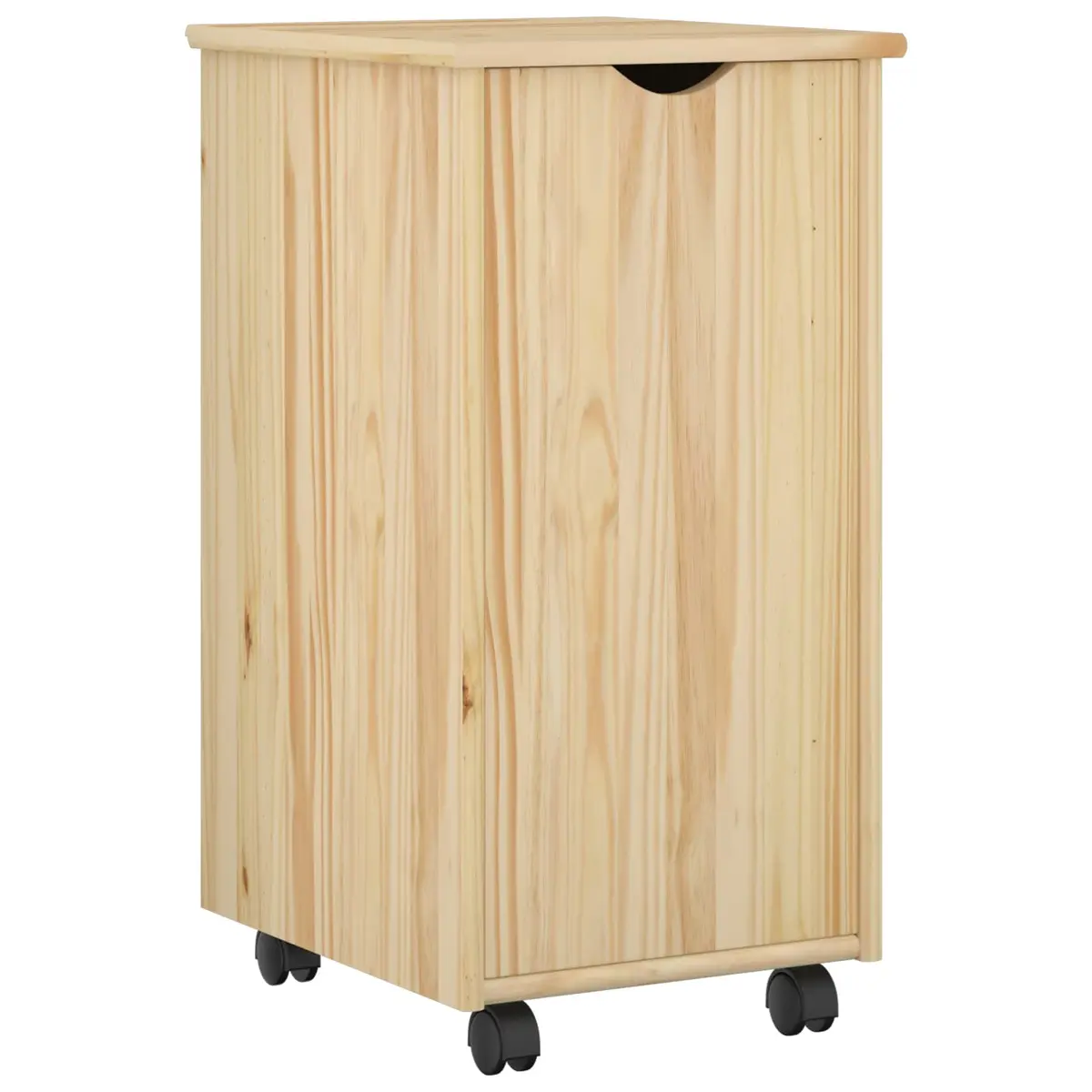 vidaXL Rullende skap med hjul Brun 34 x 39 x 65,5 cm Massiv furu