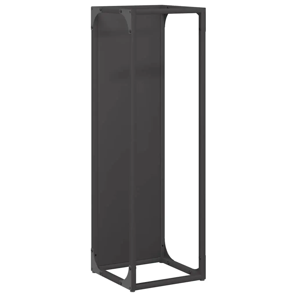 vidaXL Vedstativ svart 25x25x80 cm kaldvalset stål