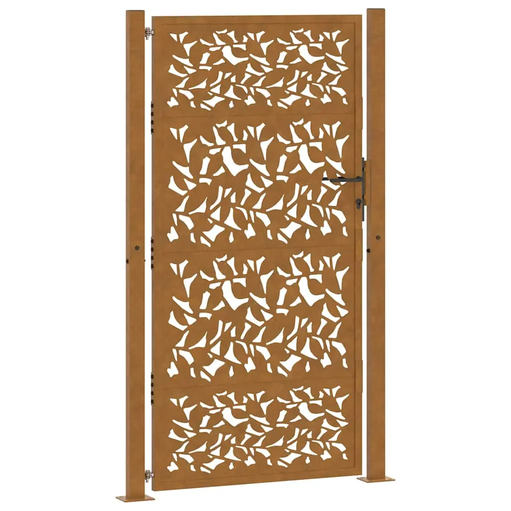 vidaXL Hageport 100x200 cm værbestandig stålbladdesign