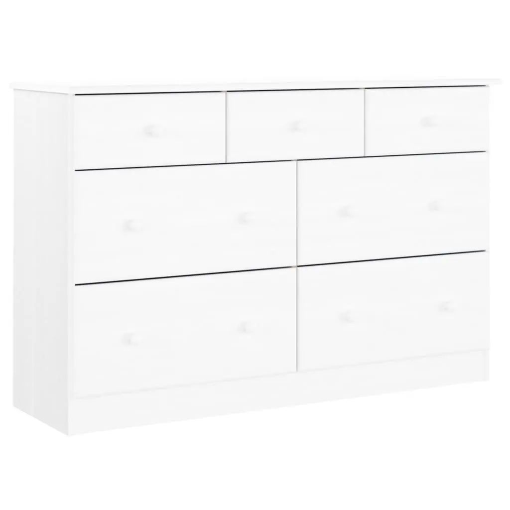 vidaXL Kommode ALTA hvit 112x35x73 cm heltre furu