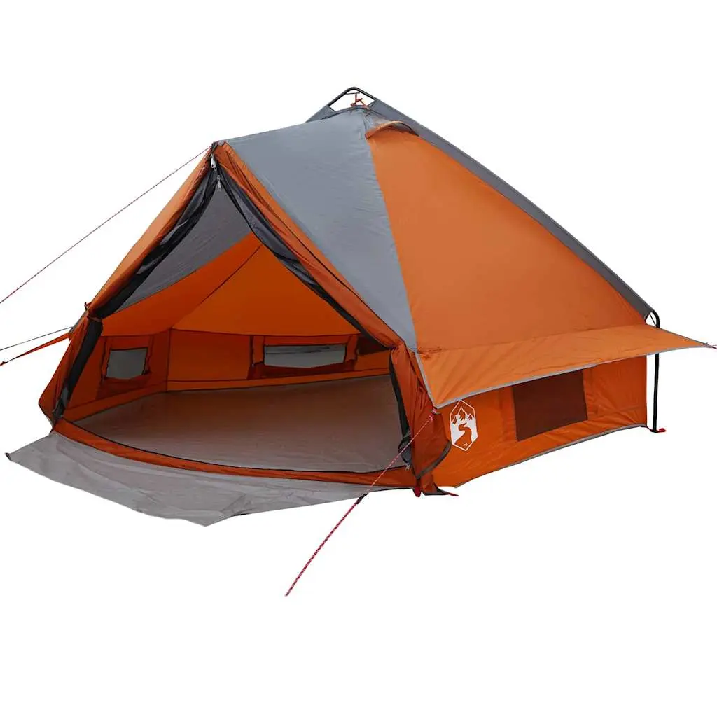vidaXL Teepee Tent 6-Person 6 person Grå og Oransje