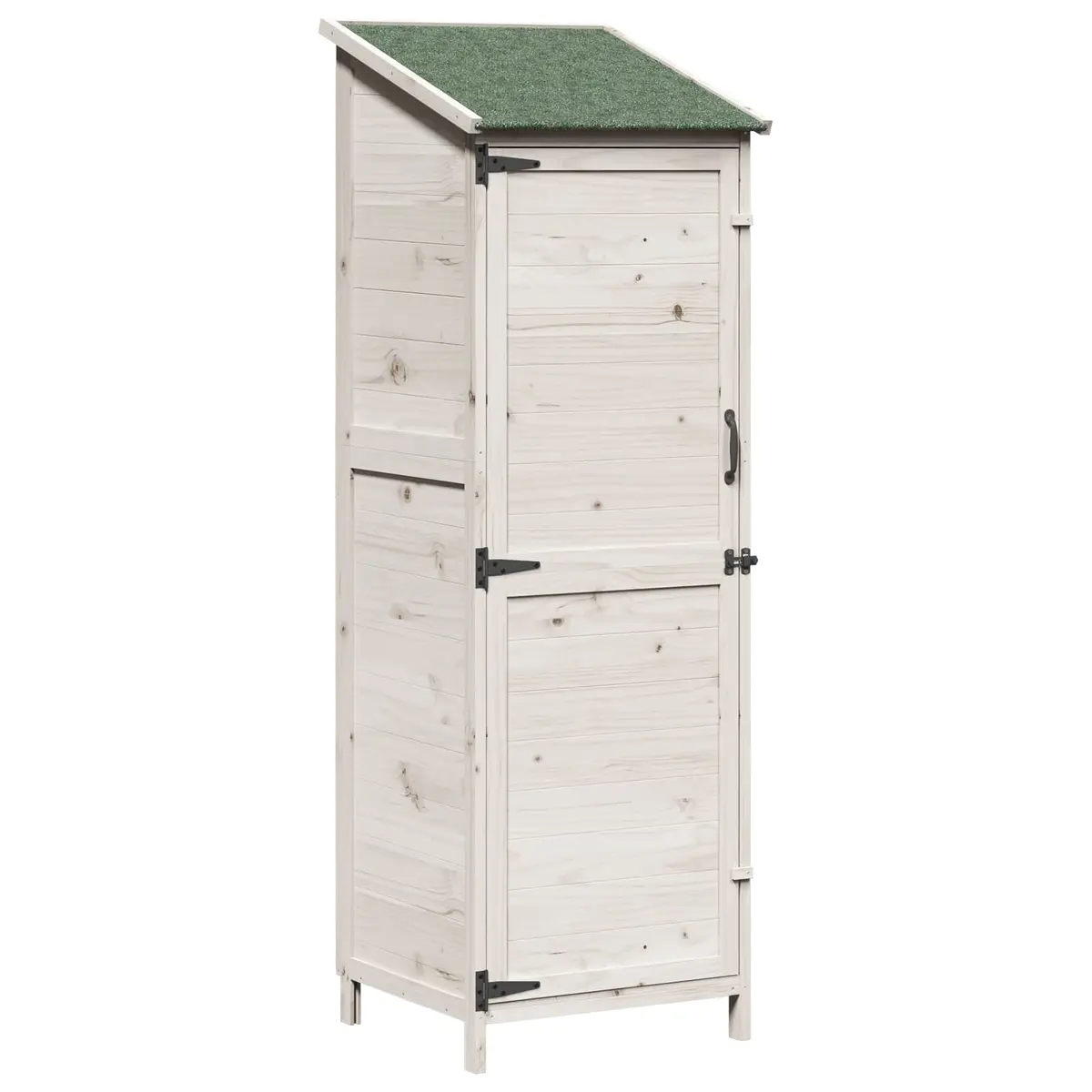 vidaXL Hagehus med tak Hvit 59,5 x 56 x 176,5 cm Massiv Furu Tre