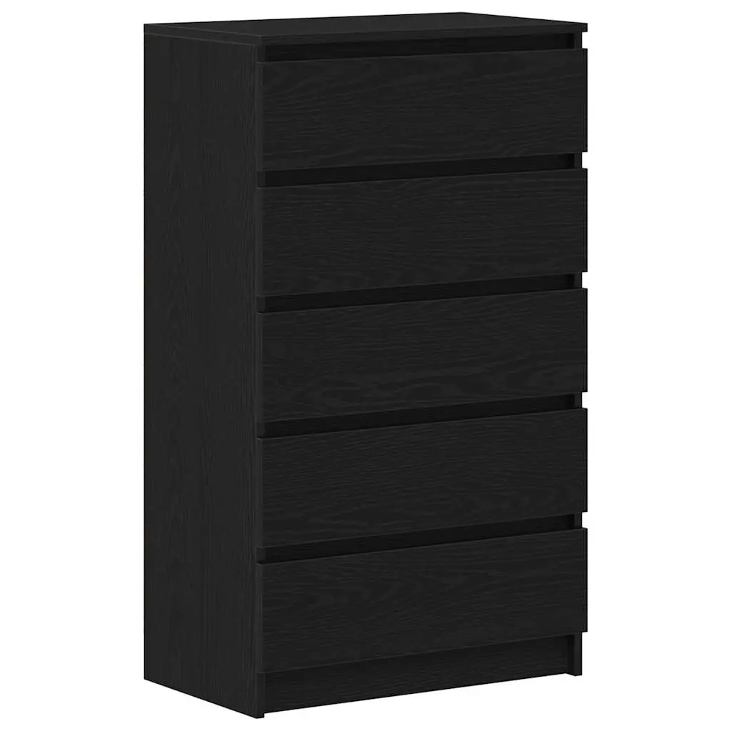 vidaXL Kommode svart eik 60x36x103 cm konstruert tre