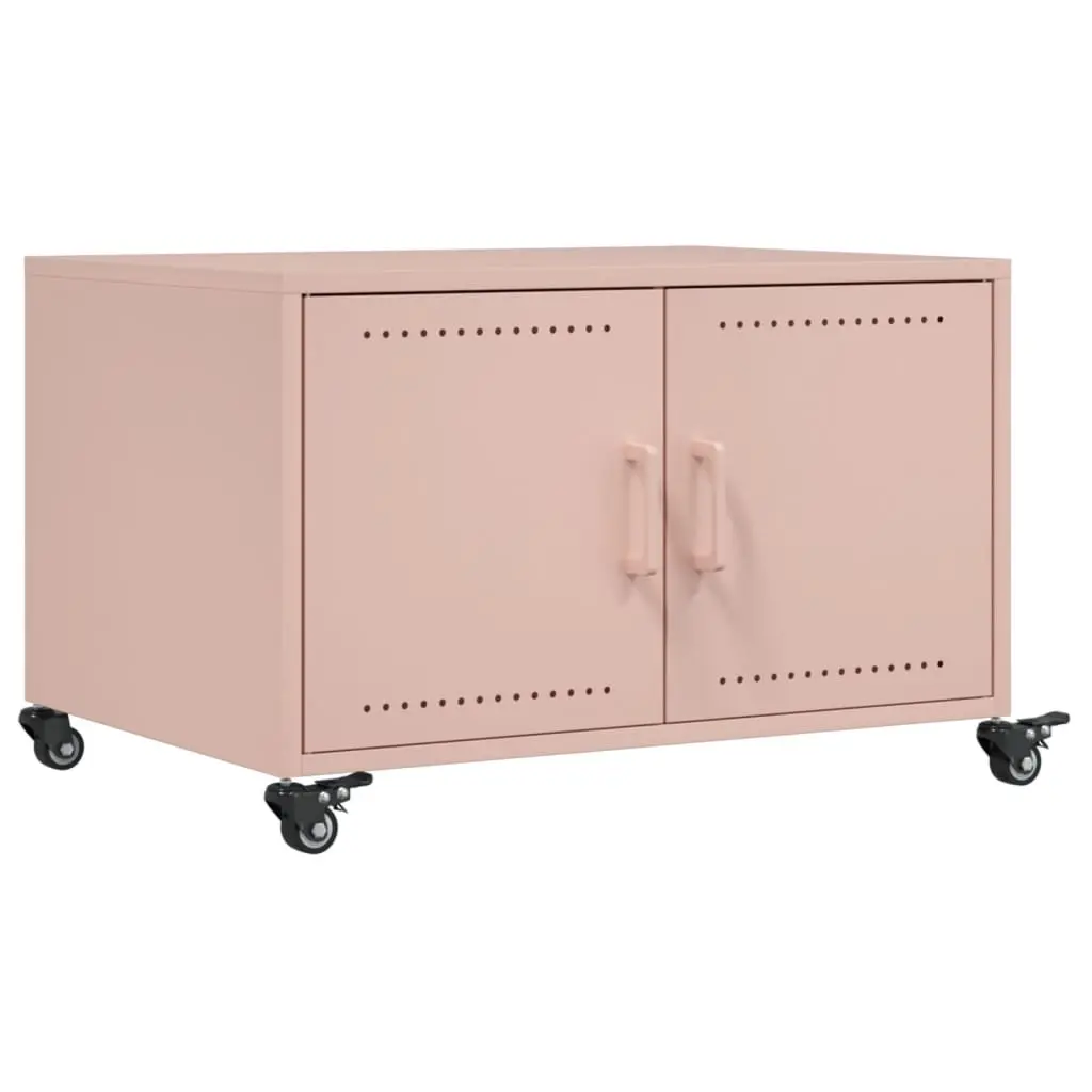 vidaXL Salongbord rosa 68x50x43,5 cm stål
