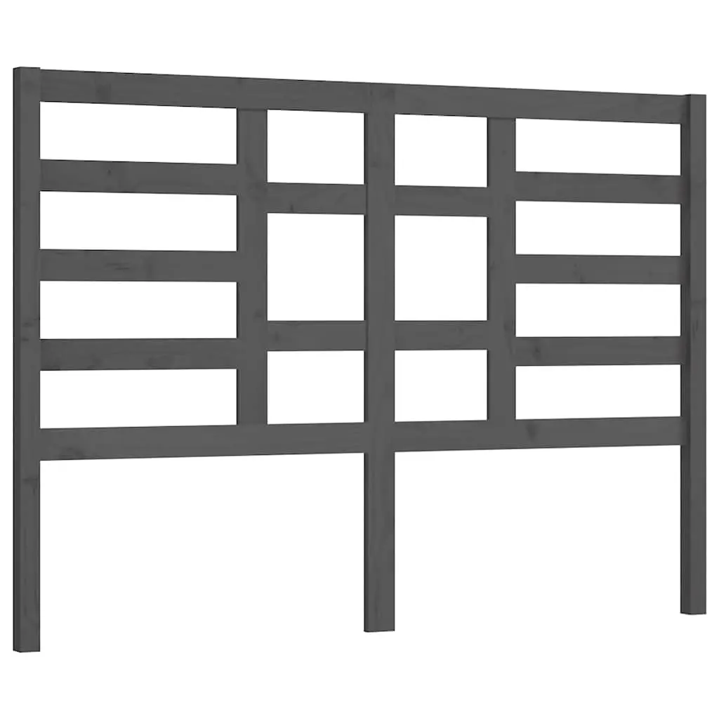 vidaXL Sengegavl grå 166x4x104 cm heltre furu