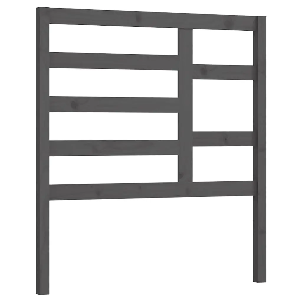 vidaXL Sengegavl grå 81x4x104 cm heltre furu