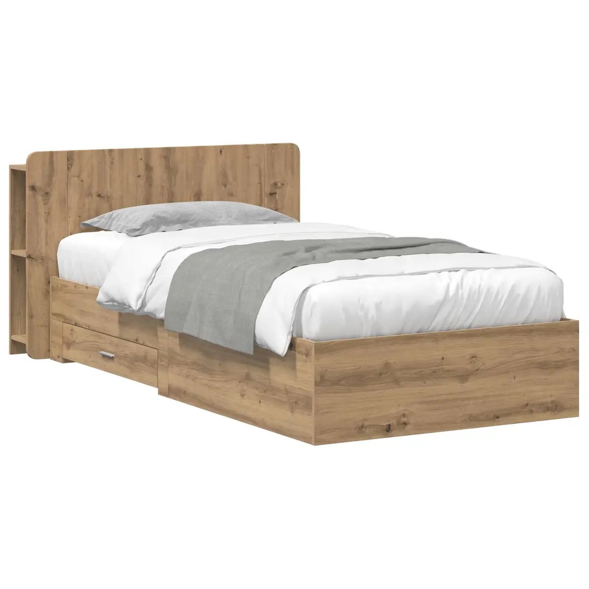 vidaXL Sengeramme med oppbevaring Artisan eik 80 x 200 cm