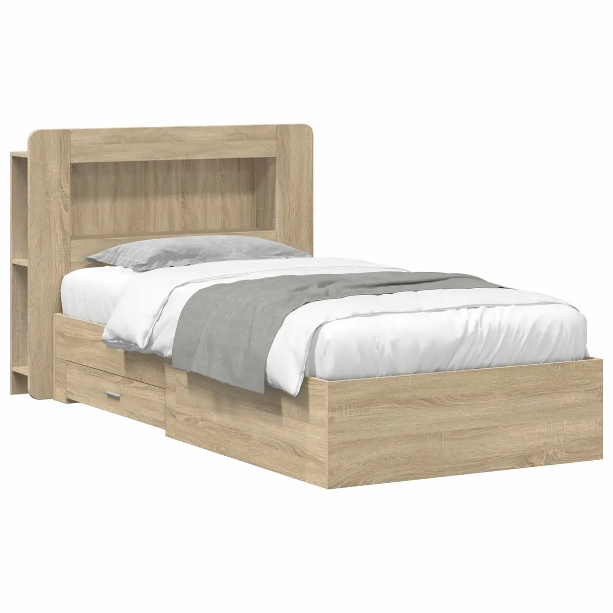 vidaXL Sengeramme med oppbevaring Sonoma eik 80 x 200 cm