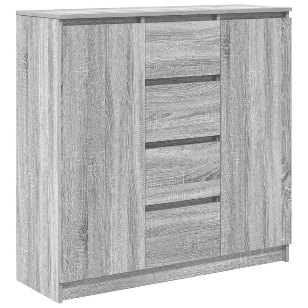 vidaXL Skjenk med skuffer grå sonoma 100,5x35x98,5 cm konstruert tre