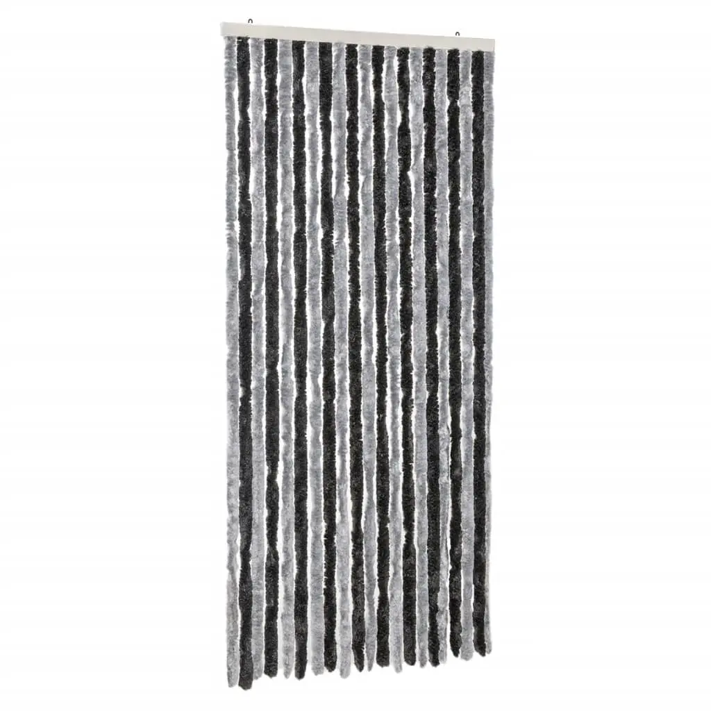 vidaXL Fluegardin grå og svart 90x220 cm chenille