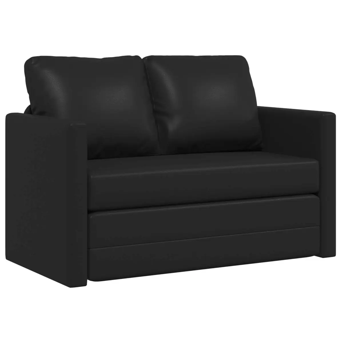 vidaXL Sammenleggbar Sofa seng Svart 112 x 60 x 55 cm Kunstlær