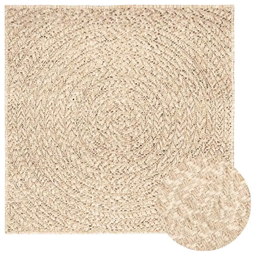 vidaXL Teppe ZIZUR beige 120x120cm jute-utseende innendørs og utendørs