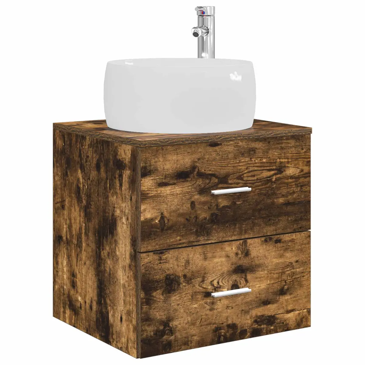 vidaXL Vegghengt vaskeservant Røkt Eik 49,5 x 44,5 x 66 cm