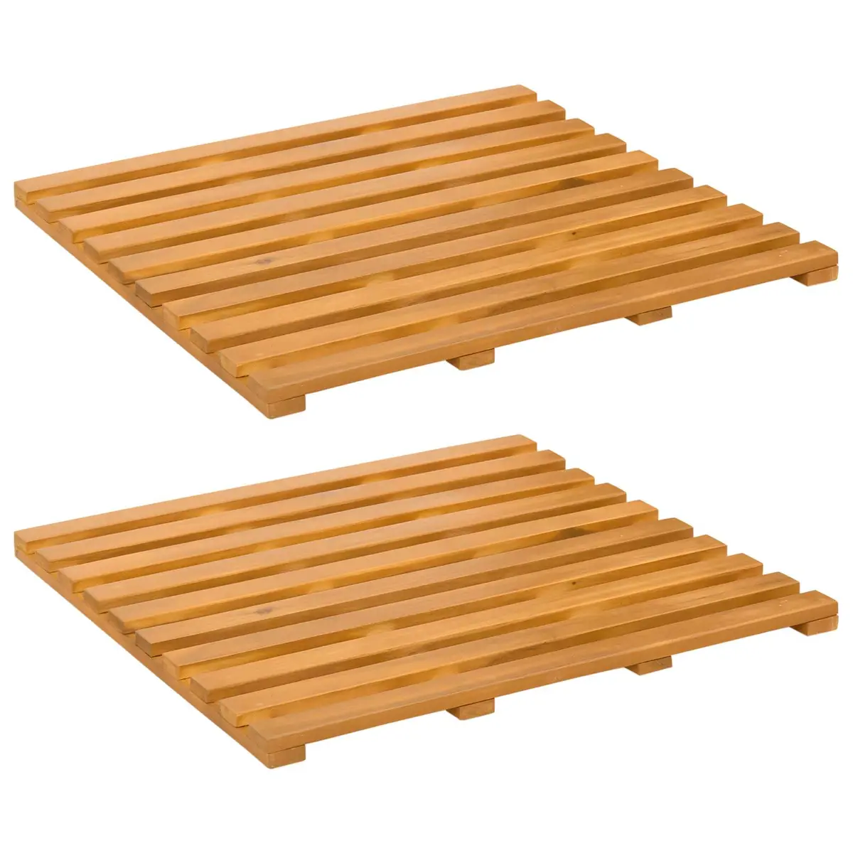 vidaXL Badematte Brun 50 x 48 x 2,5 cm Solid akasietre