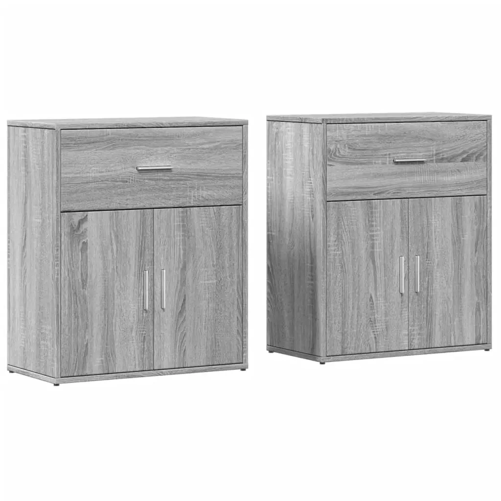 vidaXL Skjenker 2 grå sonoma 60x31x70 cm konstruert tre