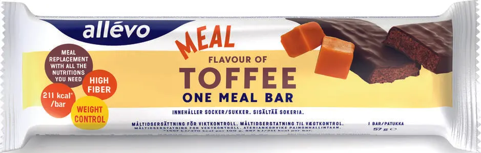 Allévo Toffee måltidsbar 57 g