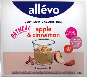 Allevo VLCD grøt apple & cinnamon 15x39 g