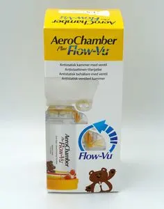 AeroChamber Plus Flow-Vu medium 1-5 år (gul) 1stk