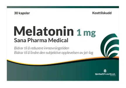 Melatonin 1 mg Sana Pharma Medical, kapsler