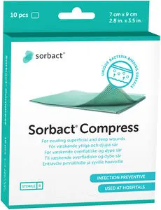 Sorbact Compress 7x9cm 10 stk