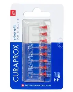 Curaprox mellomrombørste 07 refill rød 8 stk
