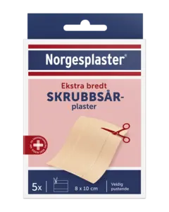 Norgesplaster skrubbsårplaster 8x10cm 5stk